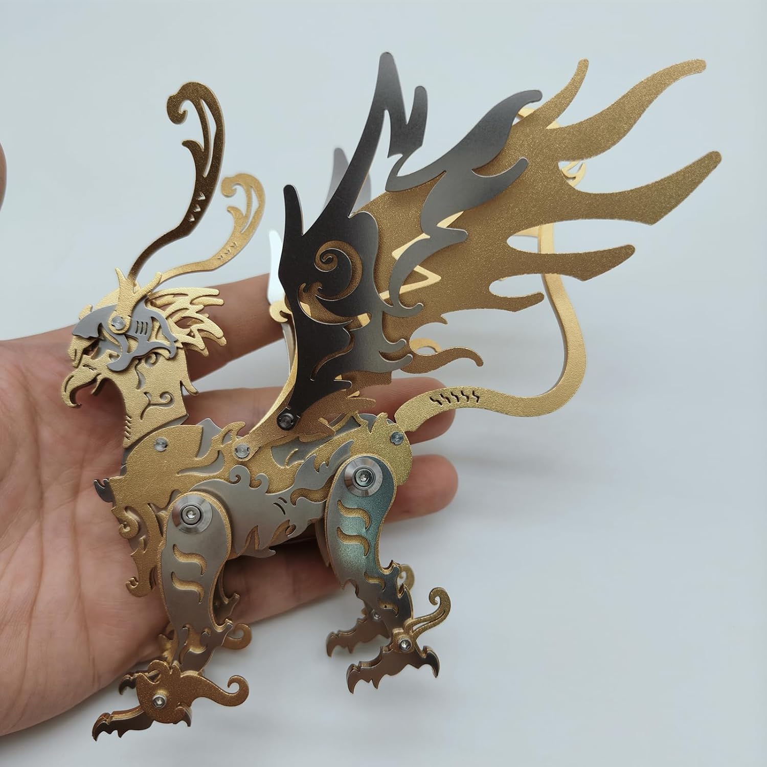 Colorful 3D Metal Puzzles for Adults Gudiao Metal Model Kits, 3D Metal Building Toy Animal Model with Tool, Stainless Steel Desktop Toy Gifts for Adults